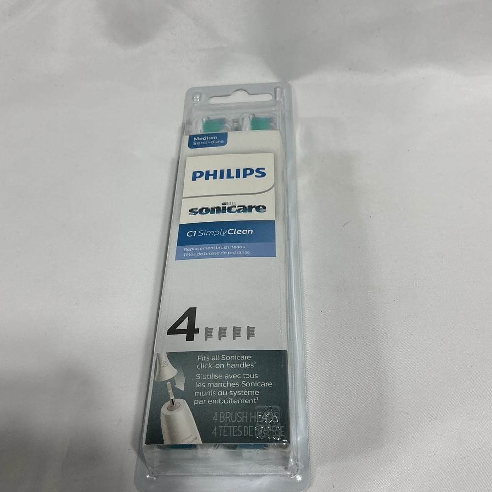 New Philips Sonicare C1 SimplyClean Replacement Brush Heads - 4 Pack (Medium)